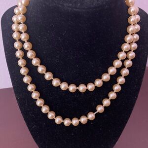 Cream Double-Strand Pearl Necklace